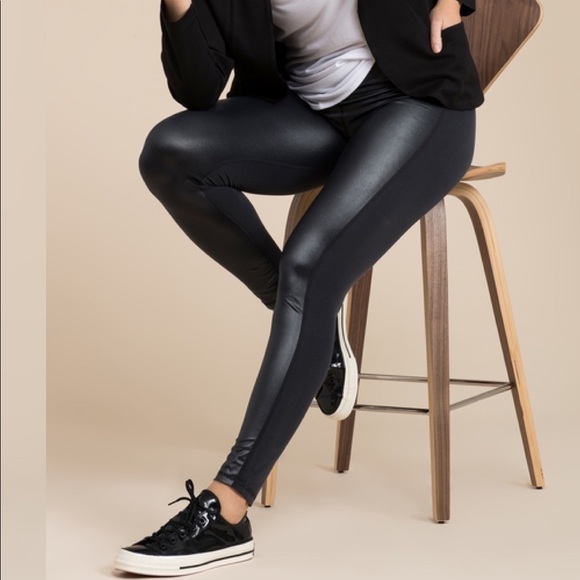 Leather Look Yoga Pants